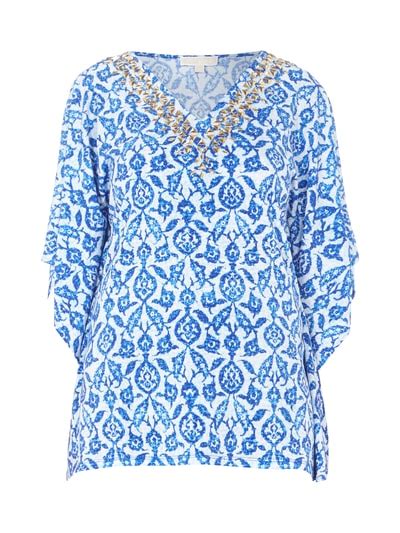 michael kors tunika blau|michael kors long neck top.